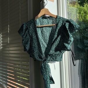 green floral top + skirt set